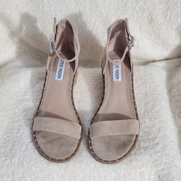 Steve Madden Womens Kenmar Tan Suede Ankle Strap Heels Size 7.5 Medium - Picture 8 of 10